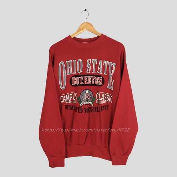 Vintage 90s Ohio State Buckeyes NCAA Sweatshirt Ohio Buckeyes Football Printed - Picture 1 of 3